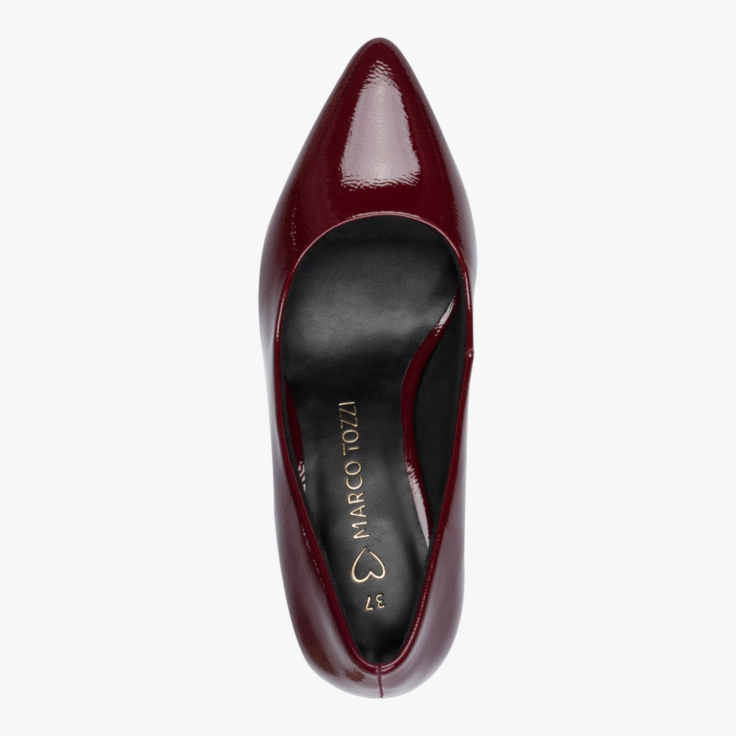 Marco Tozzi Burgundy Patent Pointed Court Shoes