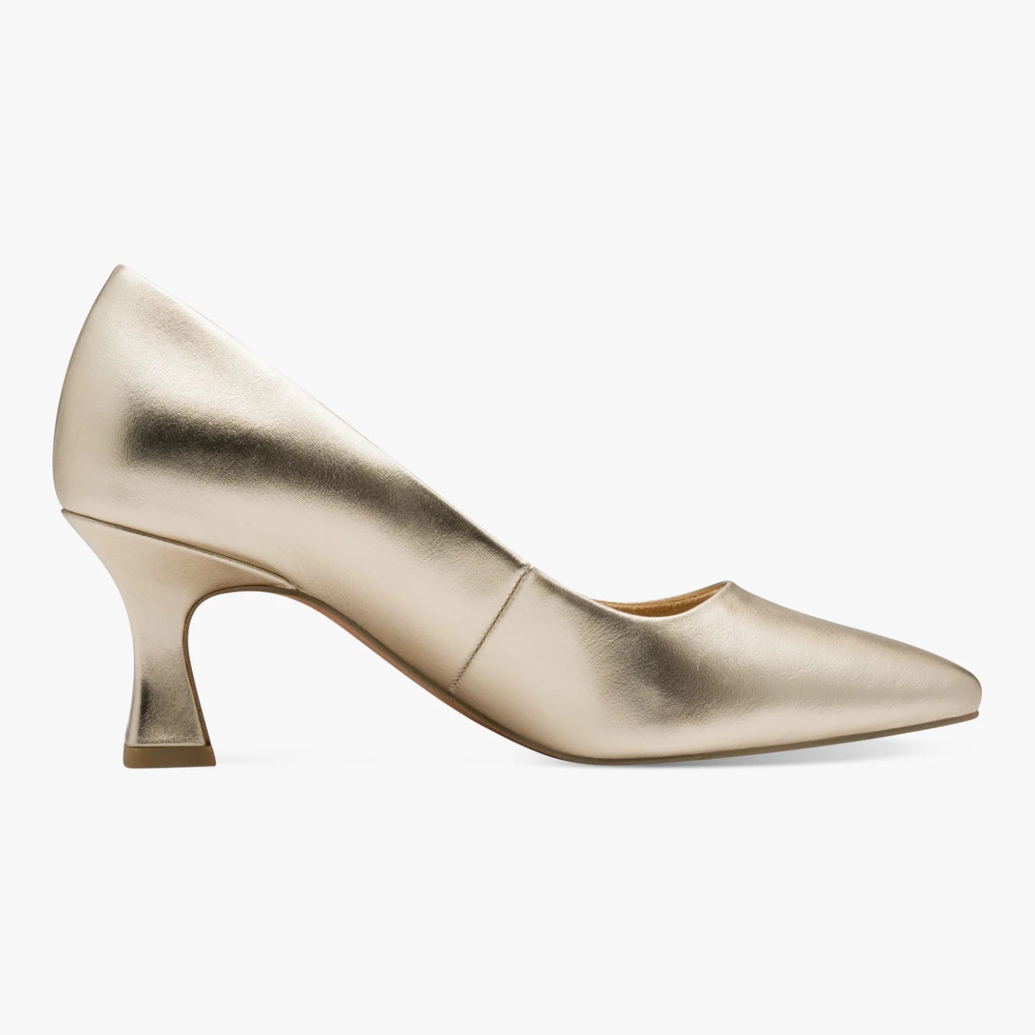 Marco Tozzi Gold Metallic Pointed Court Shoes