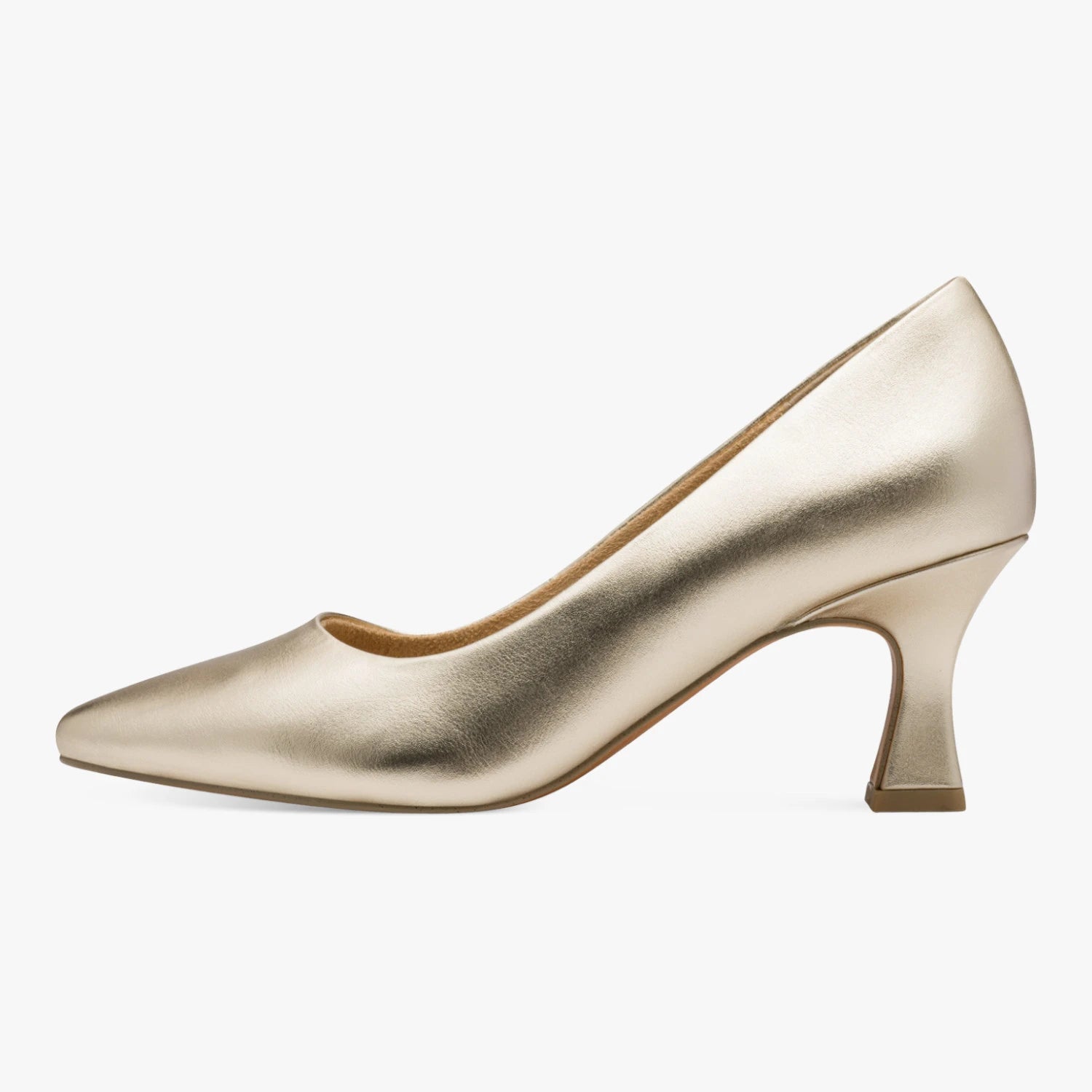Marco Tozzi Gold Metallic Pointed Court Shoes