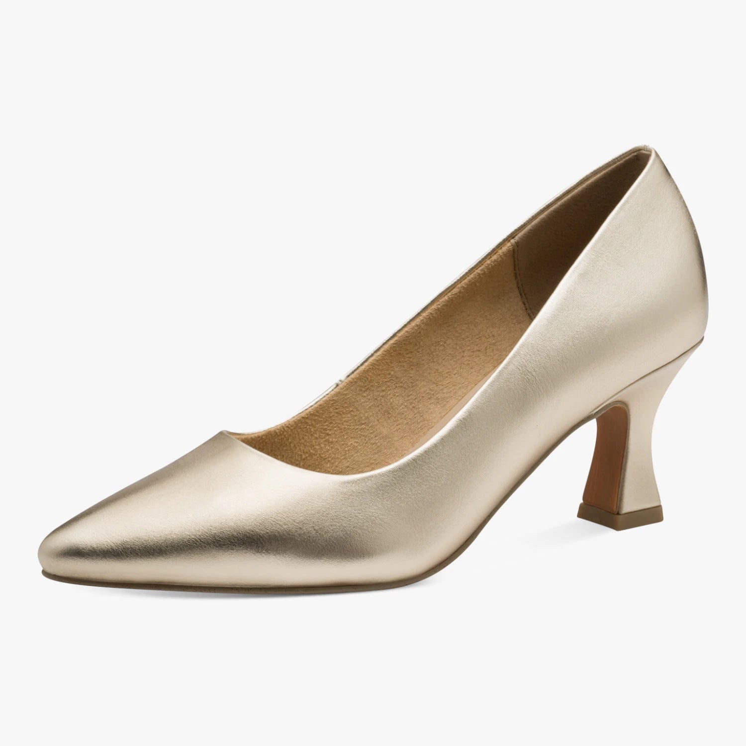 Marco Tozzi Gold Metallic Pointed Court Shoes