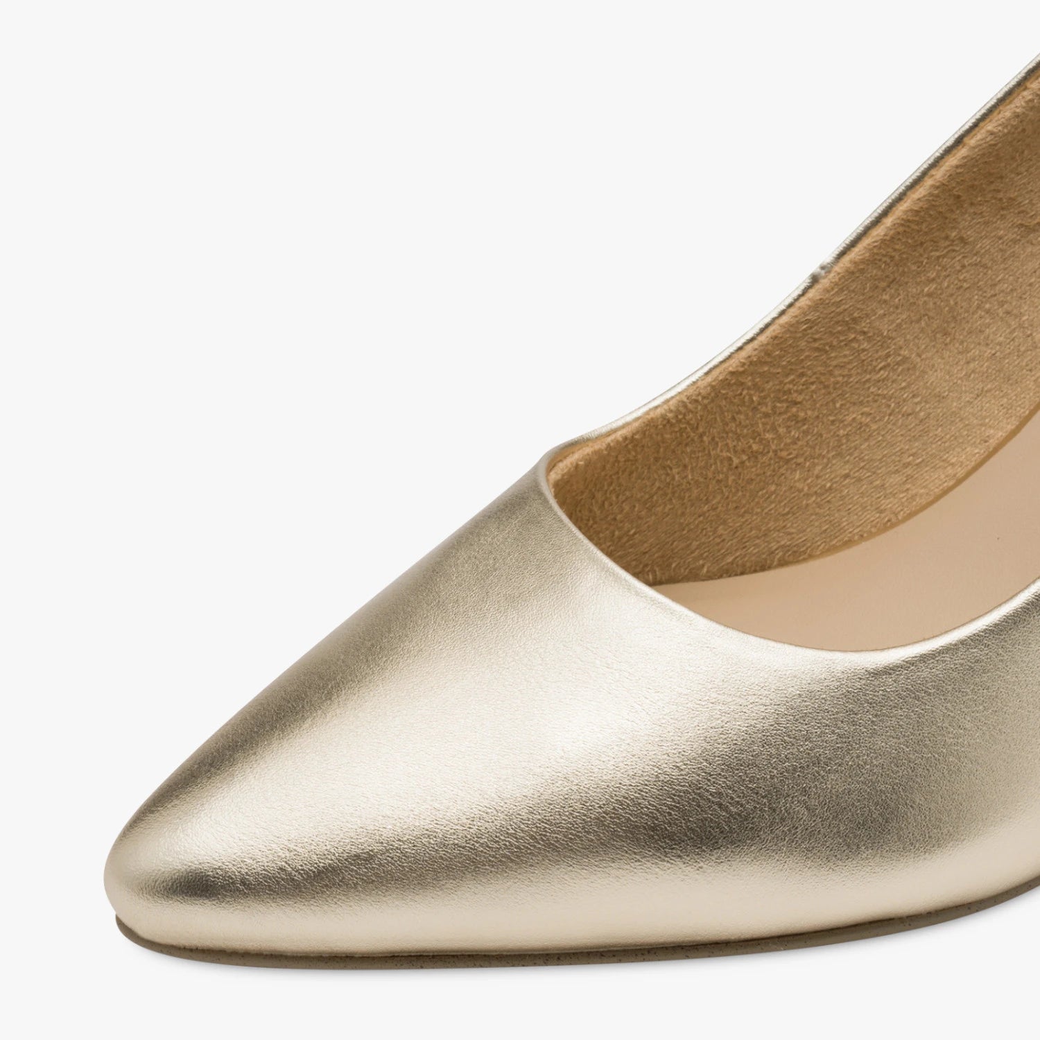 Marco Tozzi Gold Metallic Pointed Court Shoes