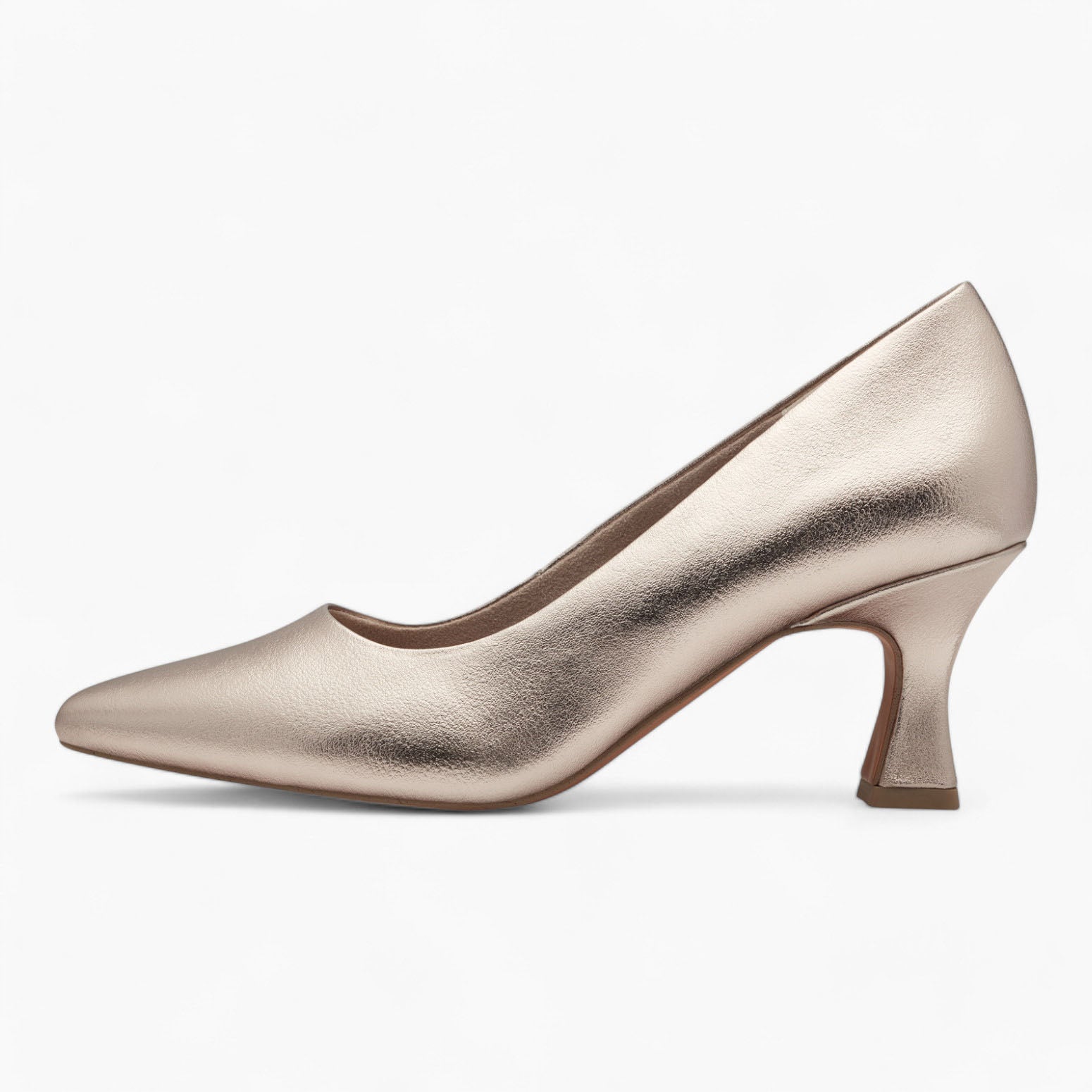 Marco Tozzi Gold Pointed Toe Heel – Stylish & Vegan