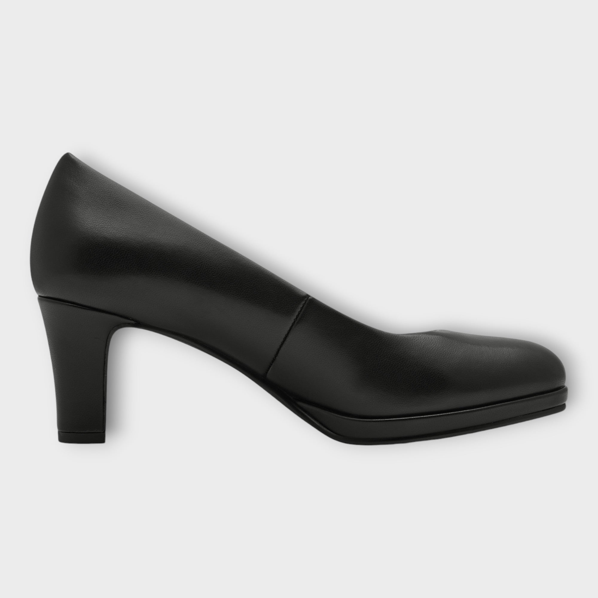 Marco Tozzi Black Heels with Platform and Rounded Toe