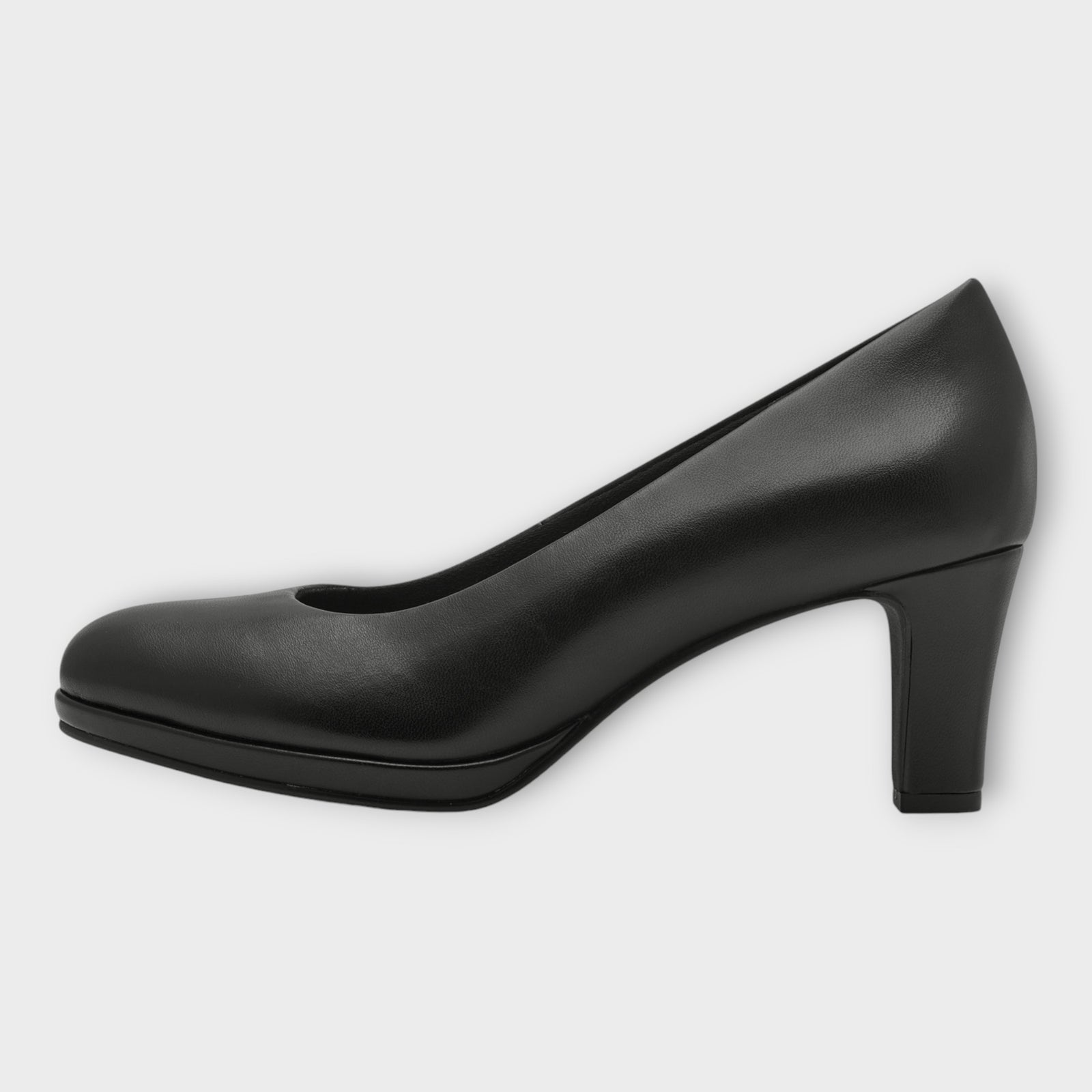 Marco Tozzi Black Heels with Platform and Rounded Toe - Leavys Shoes