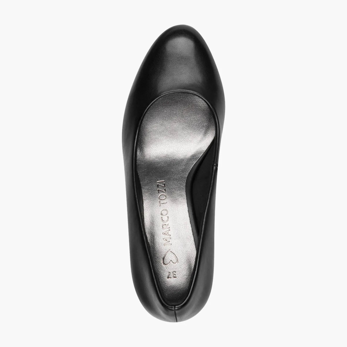 Marco Tozzi Black Court Shoe with Cone Heel & FEEL ME - Leavys Shoes