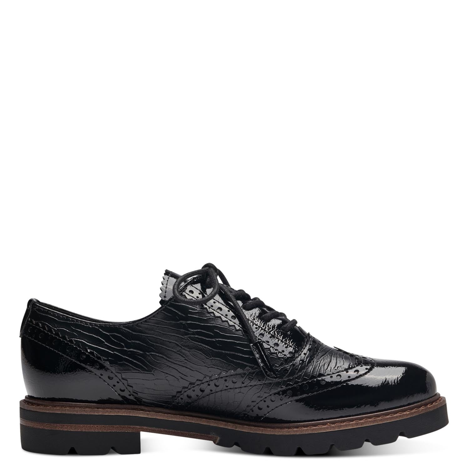 Marco Tozzi Vegan Brogue-Style Loafers with Laces