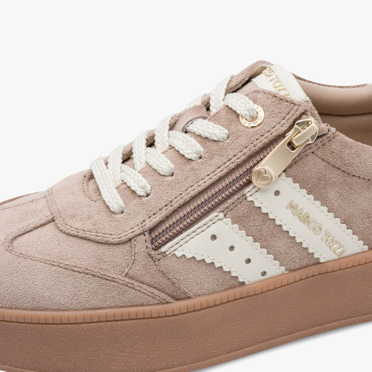 Marco Tozzi Tan Suede-Effect Platform Trainers