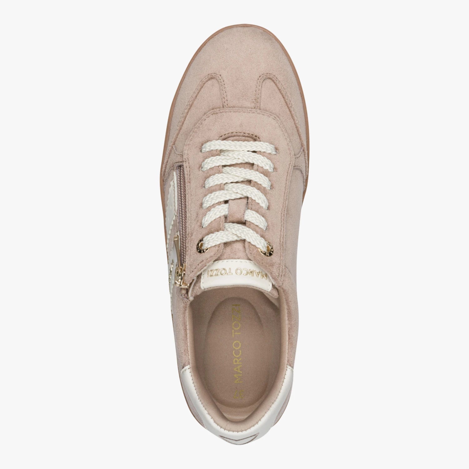 Marco Tozzi Tan Suede-Effect Platform Trainers