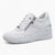 Marco Tozzi All-White Runner – Wedge Sole & Silver Zipper - Leavys Shoes