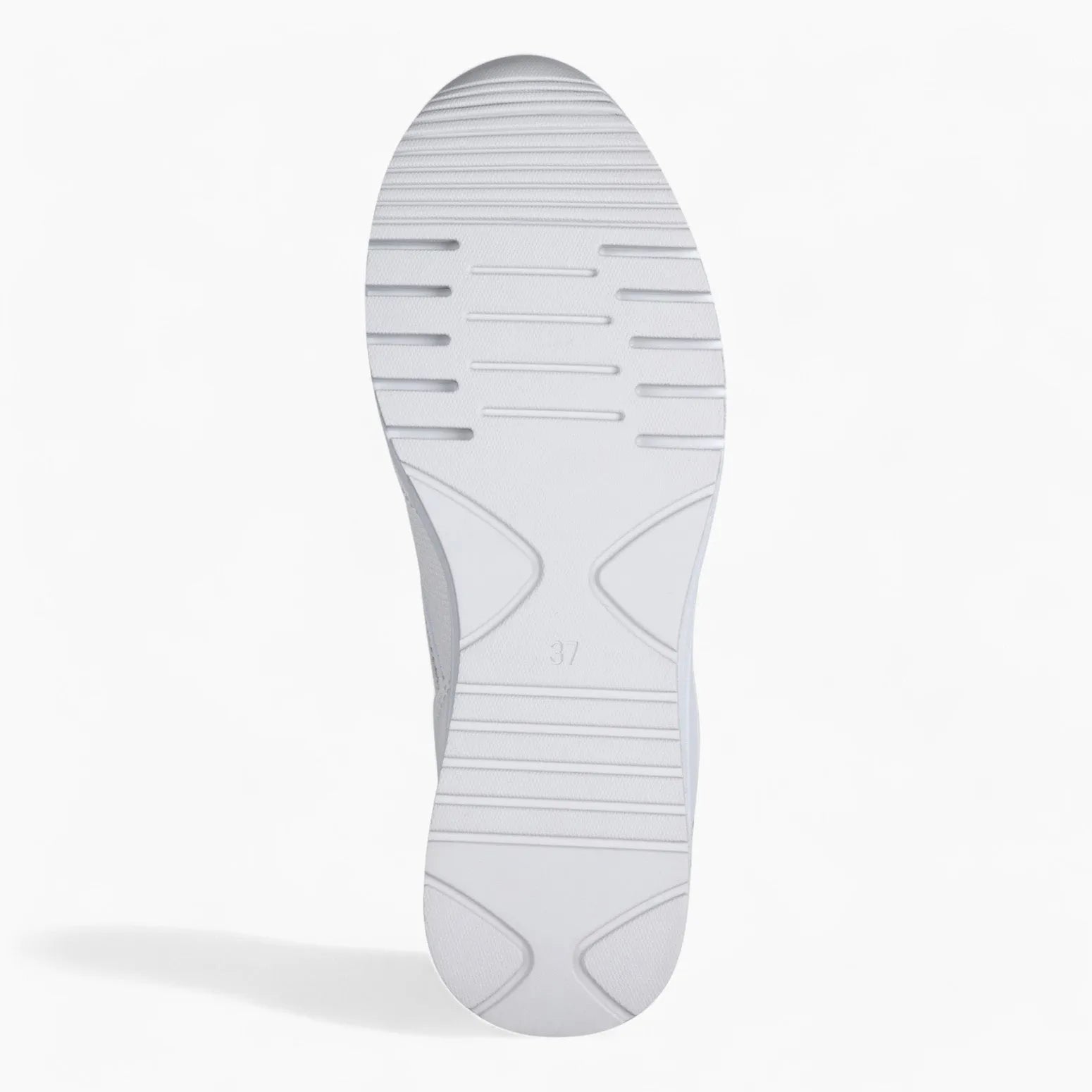 Marco Tozzi All-White Runner – Wedge Sole & Silver Zipper - Leavys Shoes