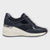 Marco Tozzi Navy Trainers with Wedge Sole and Silver Detail