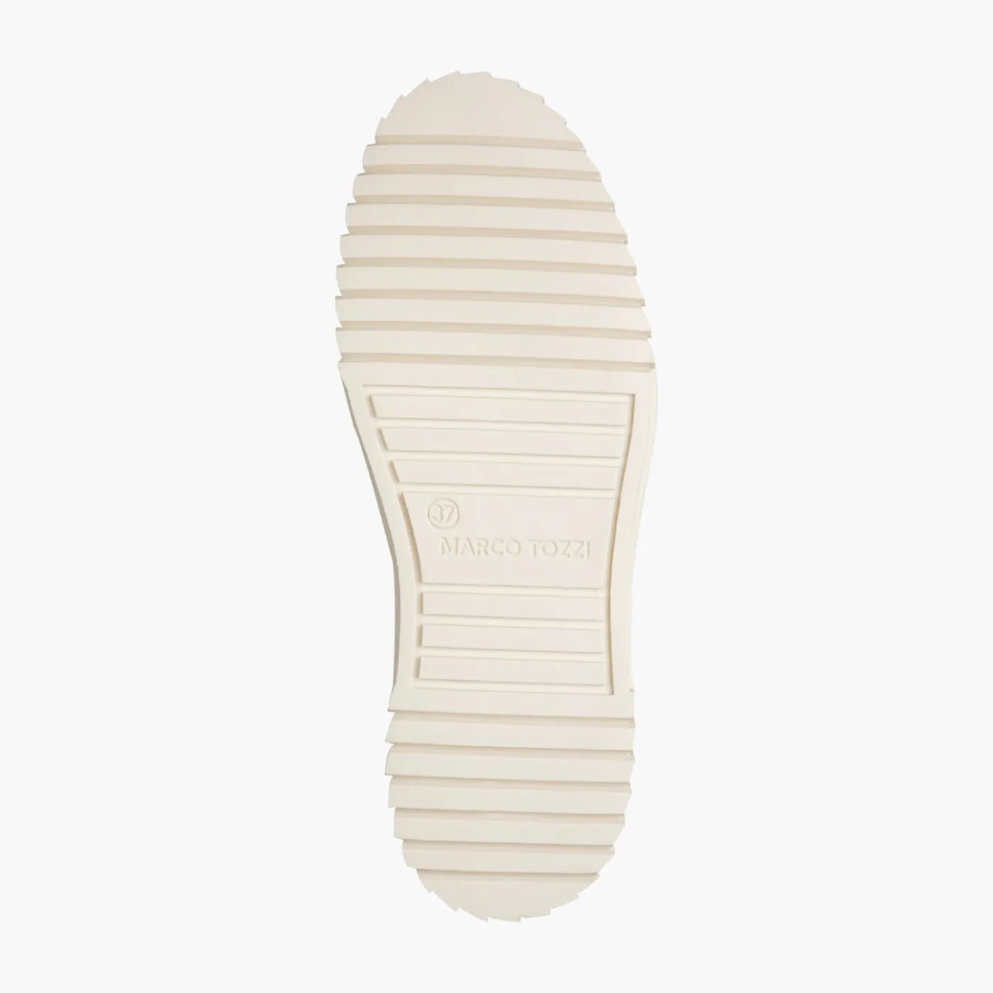 Marco Tozzi Cream Lace-Up Platform Trainer with Gold Zip - Leavys Shoes