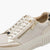 Marco Tozzi Cream Lace-Up Platform Trainer with Gold Zip - Leavys Shoes