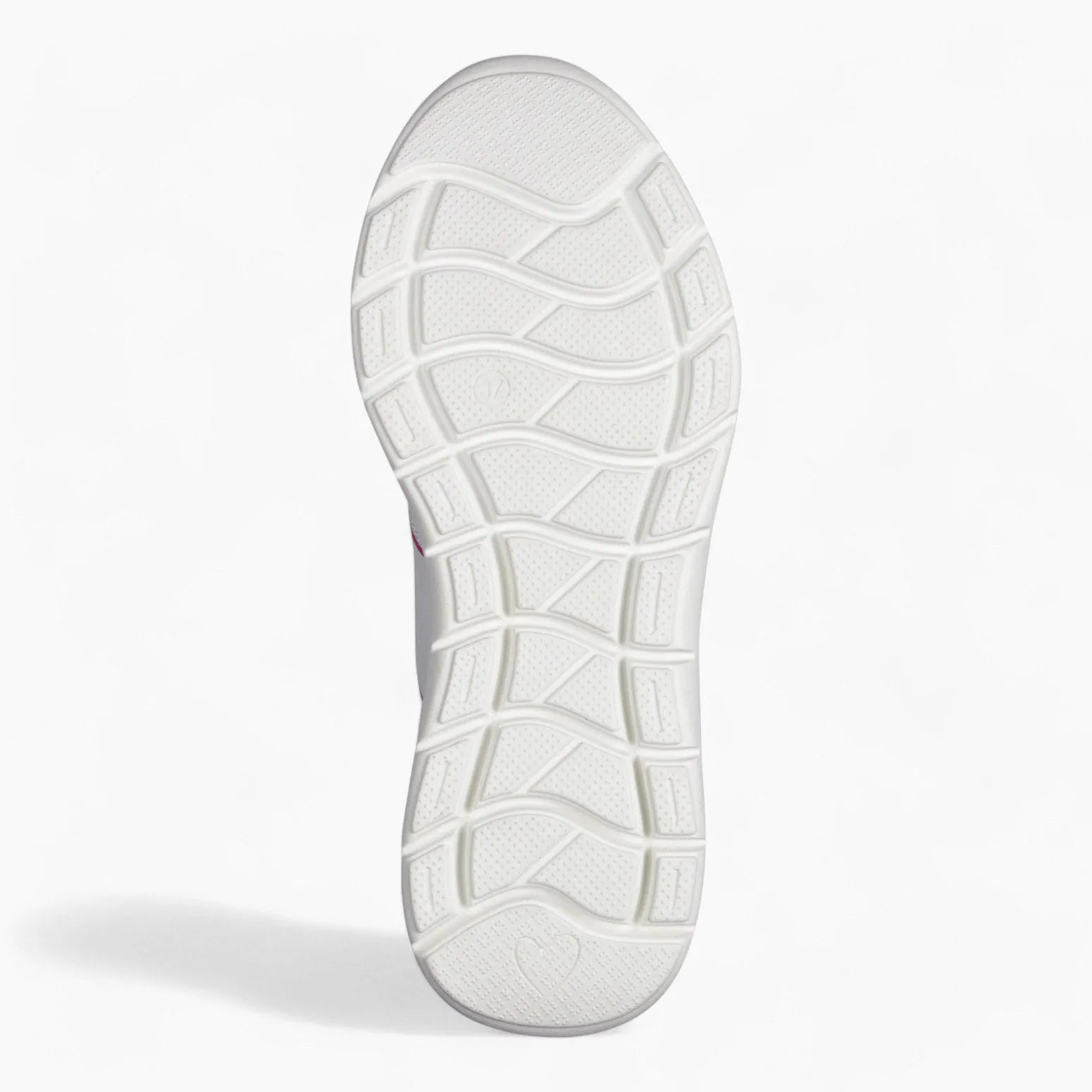 Marco Tozzi White Trainers with Pink Heart & Zip Detail - Leavys Shoes