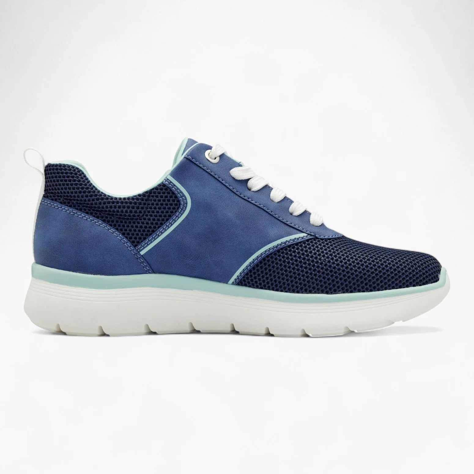 Marco Tozzi Navy Runner – Stylish with Turquoise Accents - Leavys Shoes