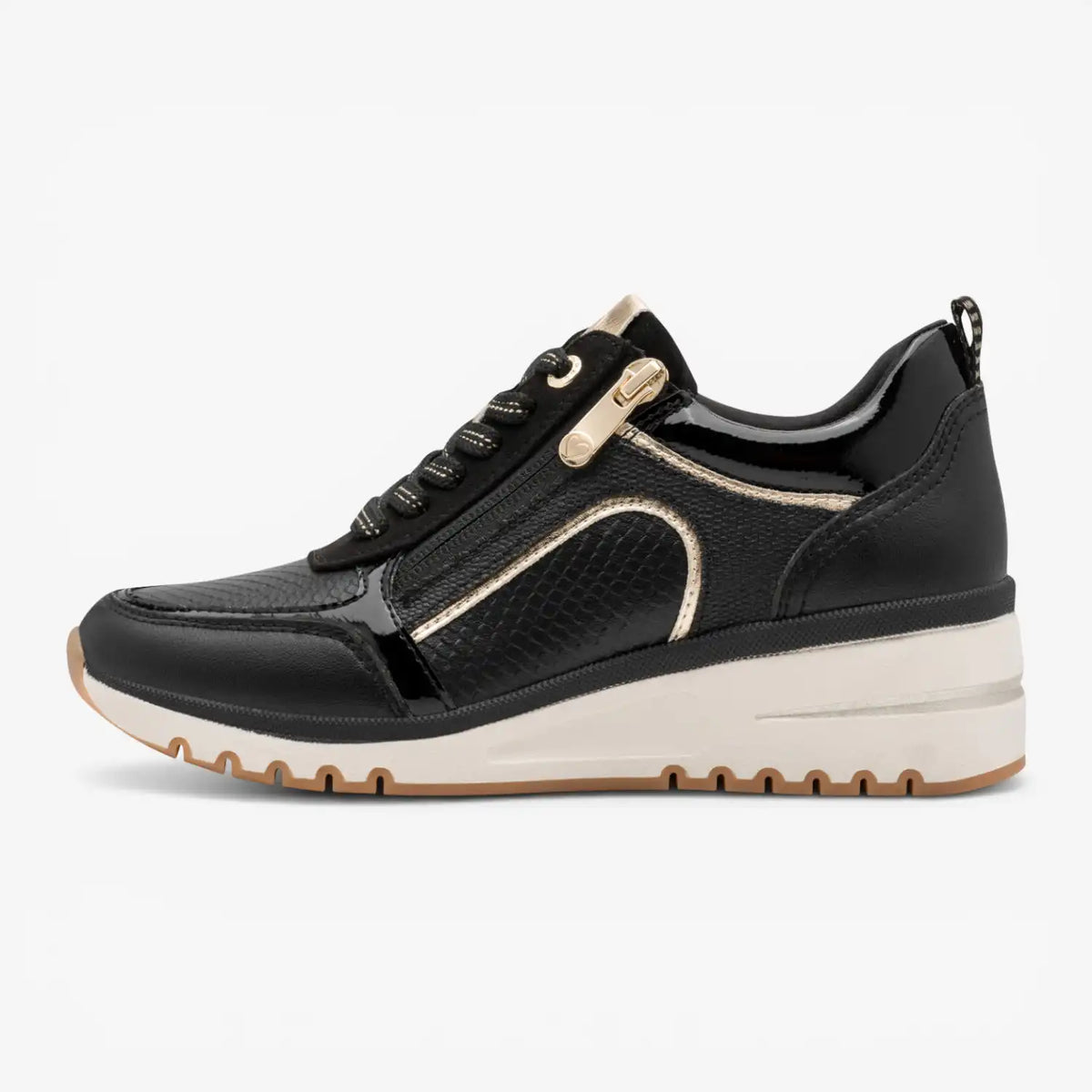 Marco Tozzi Black Trainer (Lace Up and Zip) - 2-23767-45-09I