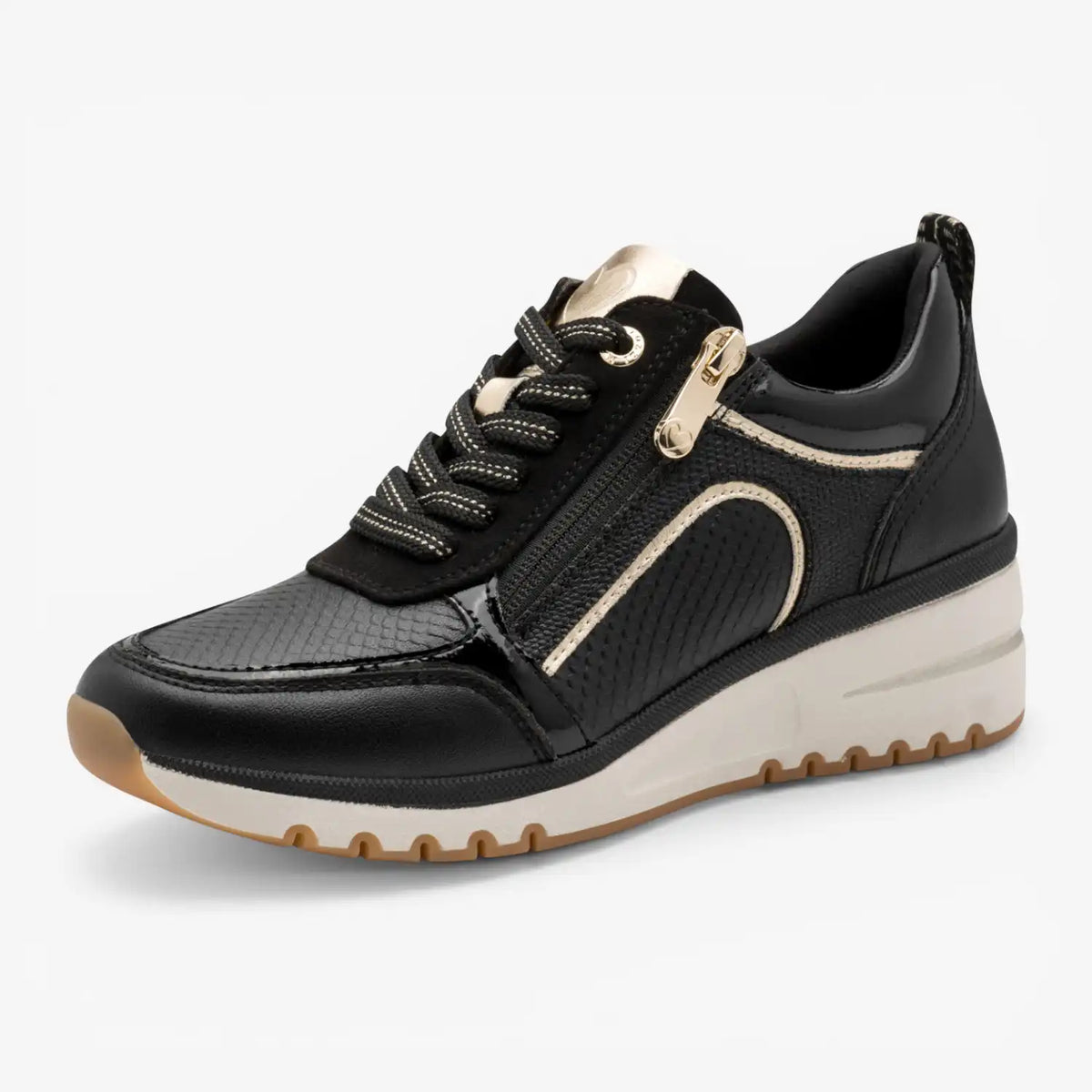 Marco Tozzi Black Trainer (Lace Up and Zip) - 2-23767-45-09I