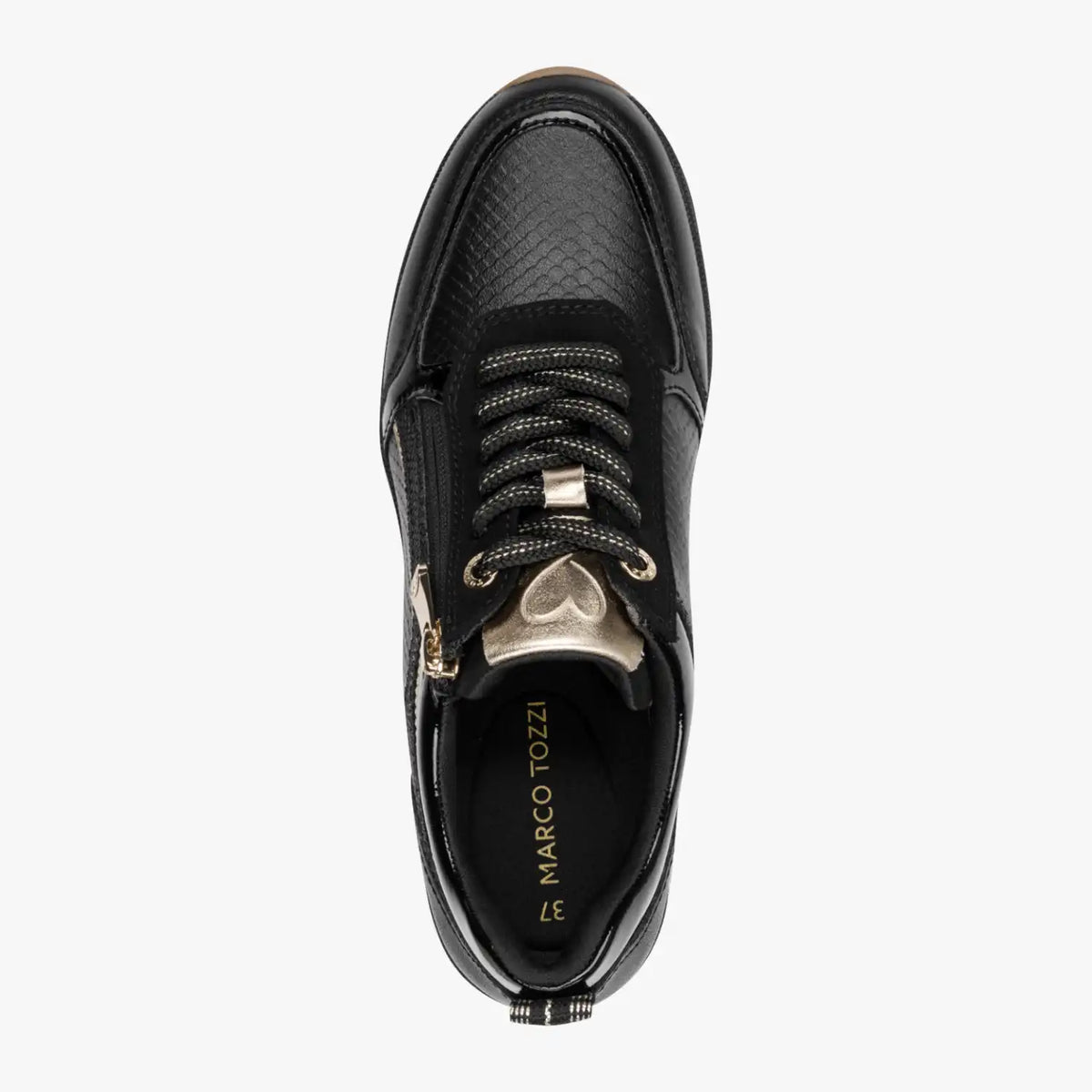 Marco Tozzi Black Trainer (Lace Up and Zip) - 2-23767-45-09I