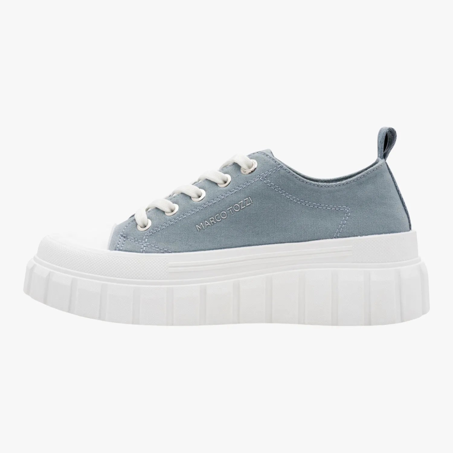 Marco Tozzi Light Blue Platform Trainer with Removable Footbed
