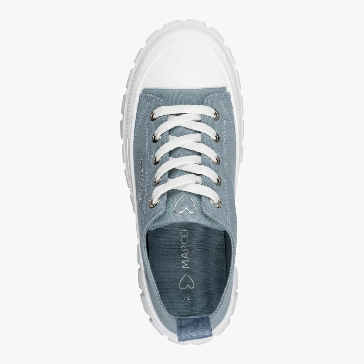 Marco Tozzi Light Blue Platform Trainer with Removable Footbed