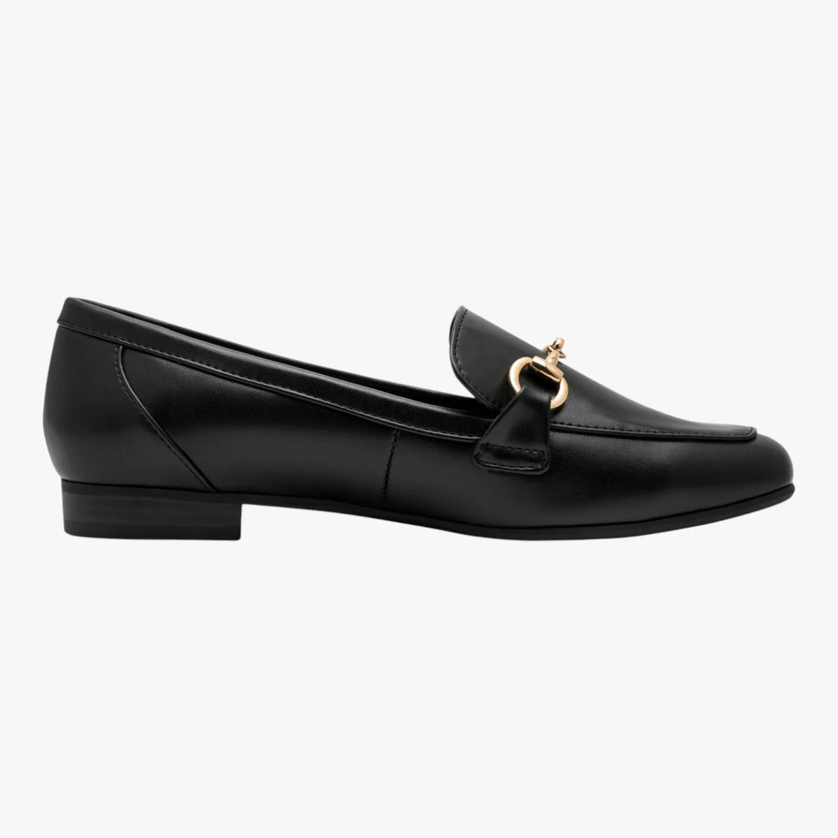 Marco Tozzi Black Loafer with Gold Detail (Vegan)