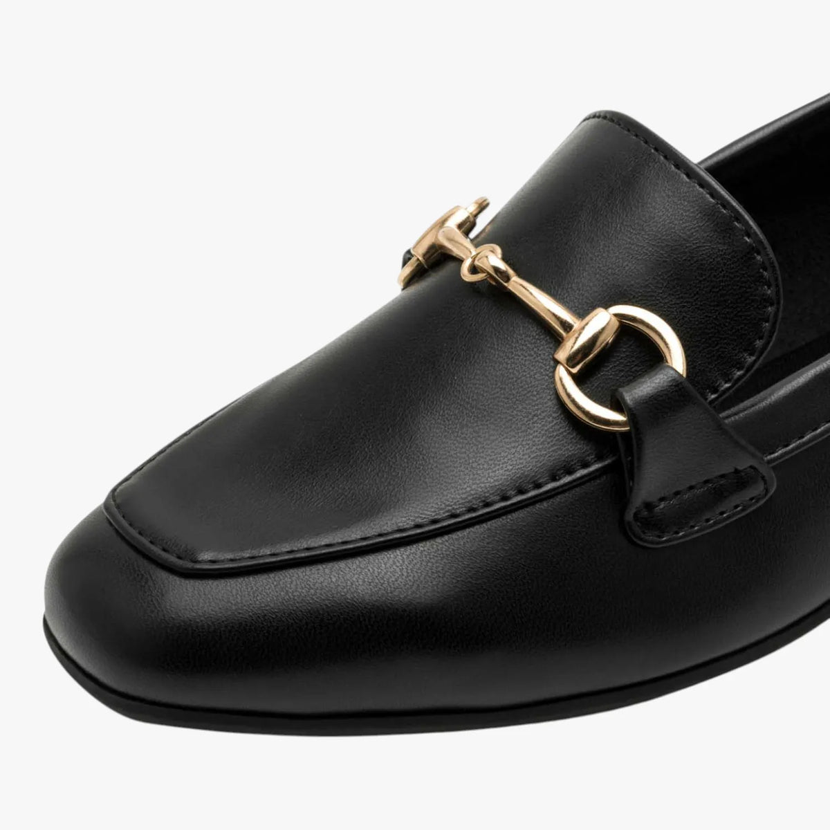 Marco Tozzi Black Loafer with Gold Detail (Vegan)