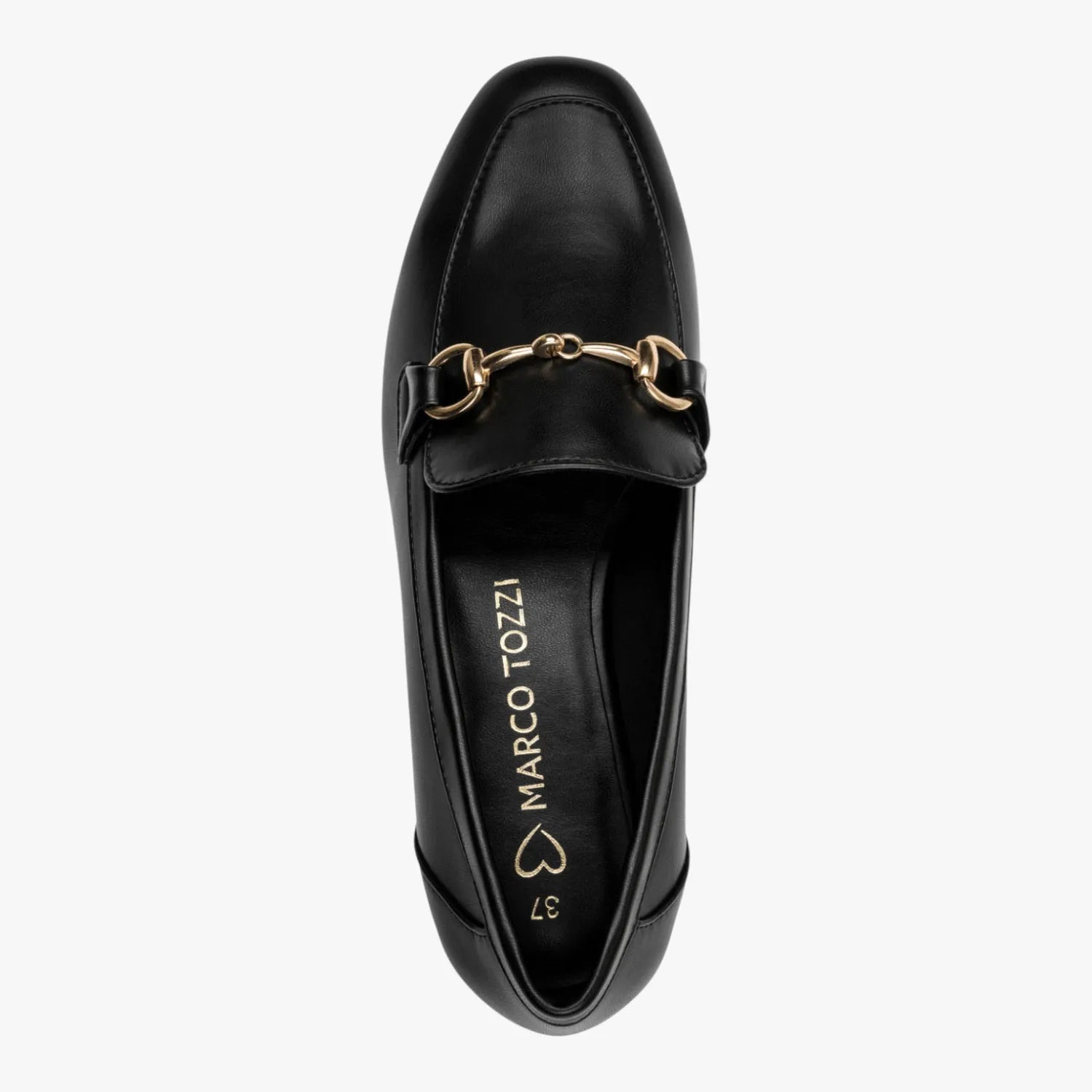 Marco Tozzi Black Loafer with Gold Detail (Vegan)