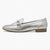 Marco Tozzi Metallic Silver Loafers – Vegan, Cushioned Comfort - Leavys Shoes