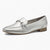 Marco Tozzi Metallic Silver Loafers – Vegan, Cushioned Comfort