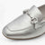 Marco Tozzi Metallic Silver Loafers – Vegan, Cushioned Comfort