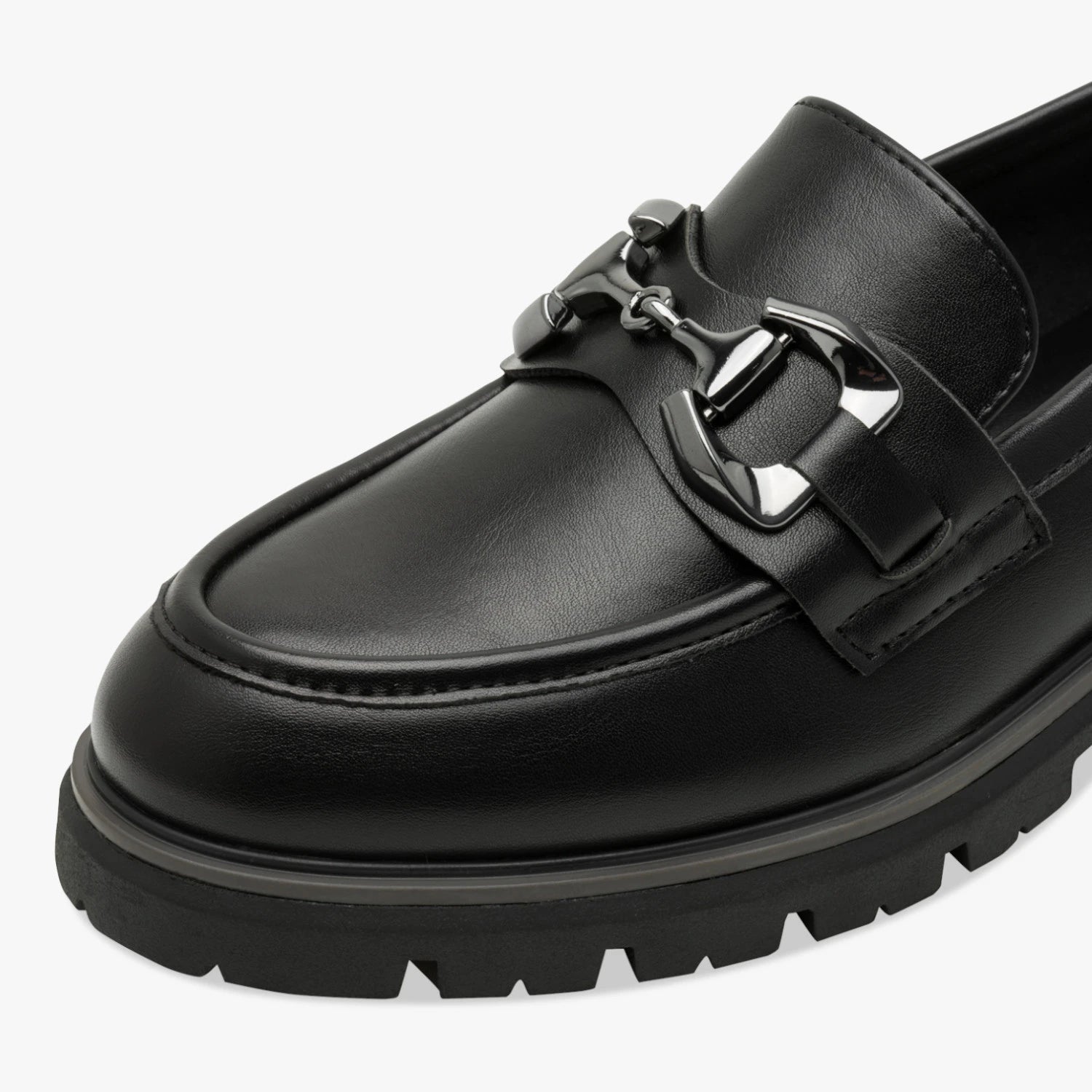 Marco Tozzi Black Chunky Metal-Trim Loafers