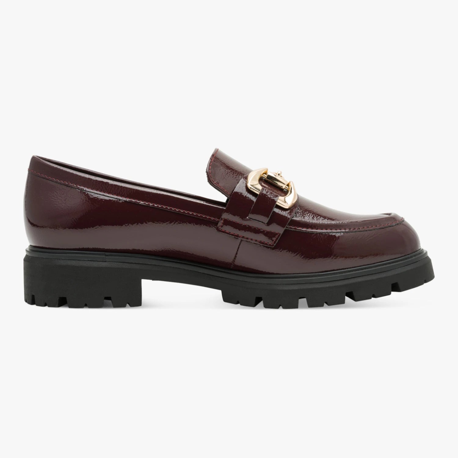 Marco Tozzi Bordeaux Patent Chunky Loafers