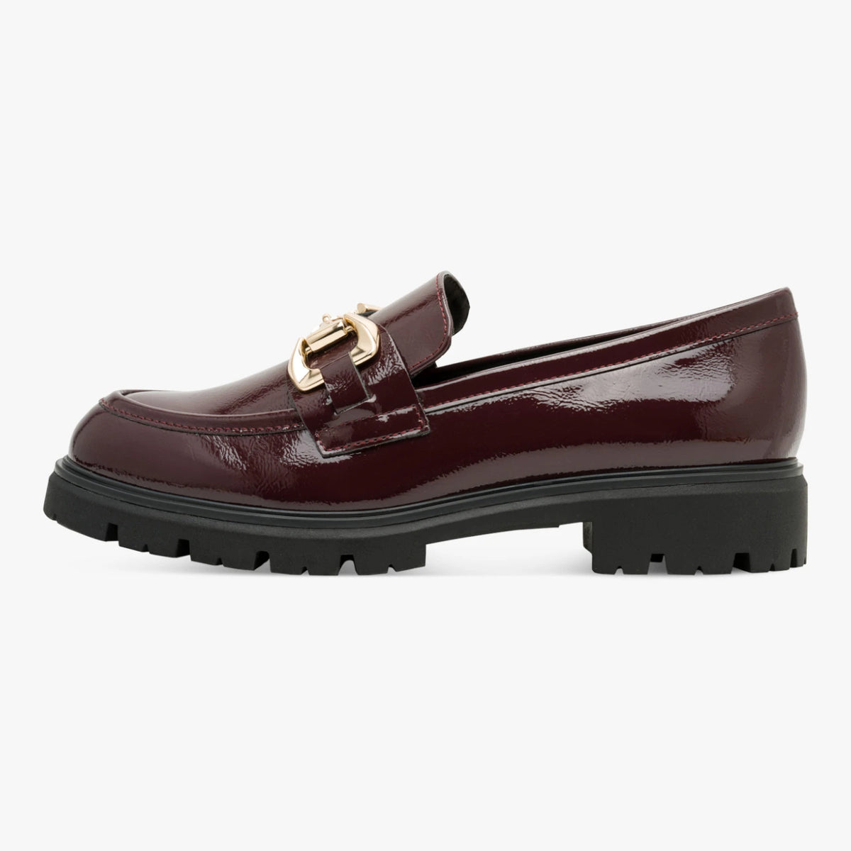 Marco Tozzi Bordeaux Patent Chunky Loafers