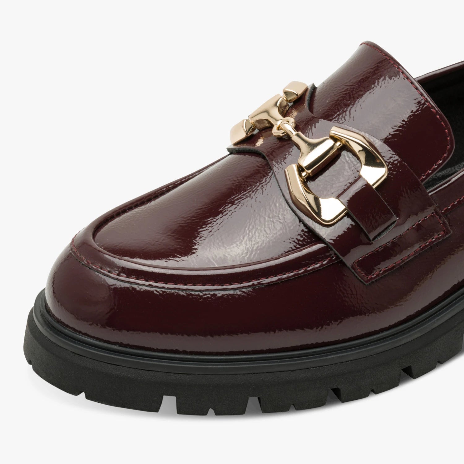 Marco Tozzi Bordeaux Patent Chunky Loafers