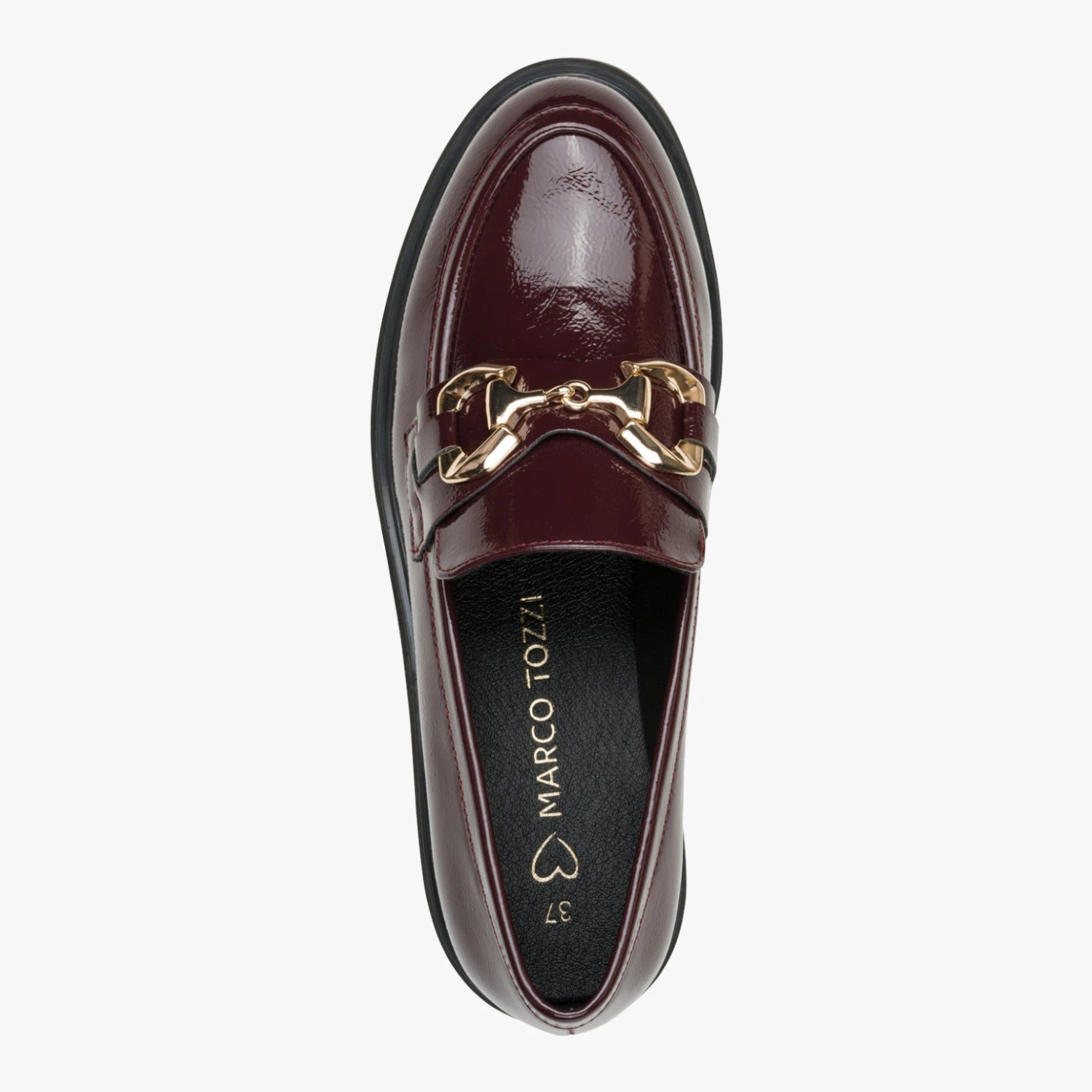 Marco Tozzi Bordeaux Patent Chunky Loafers