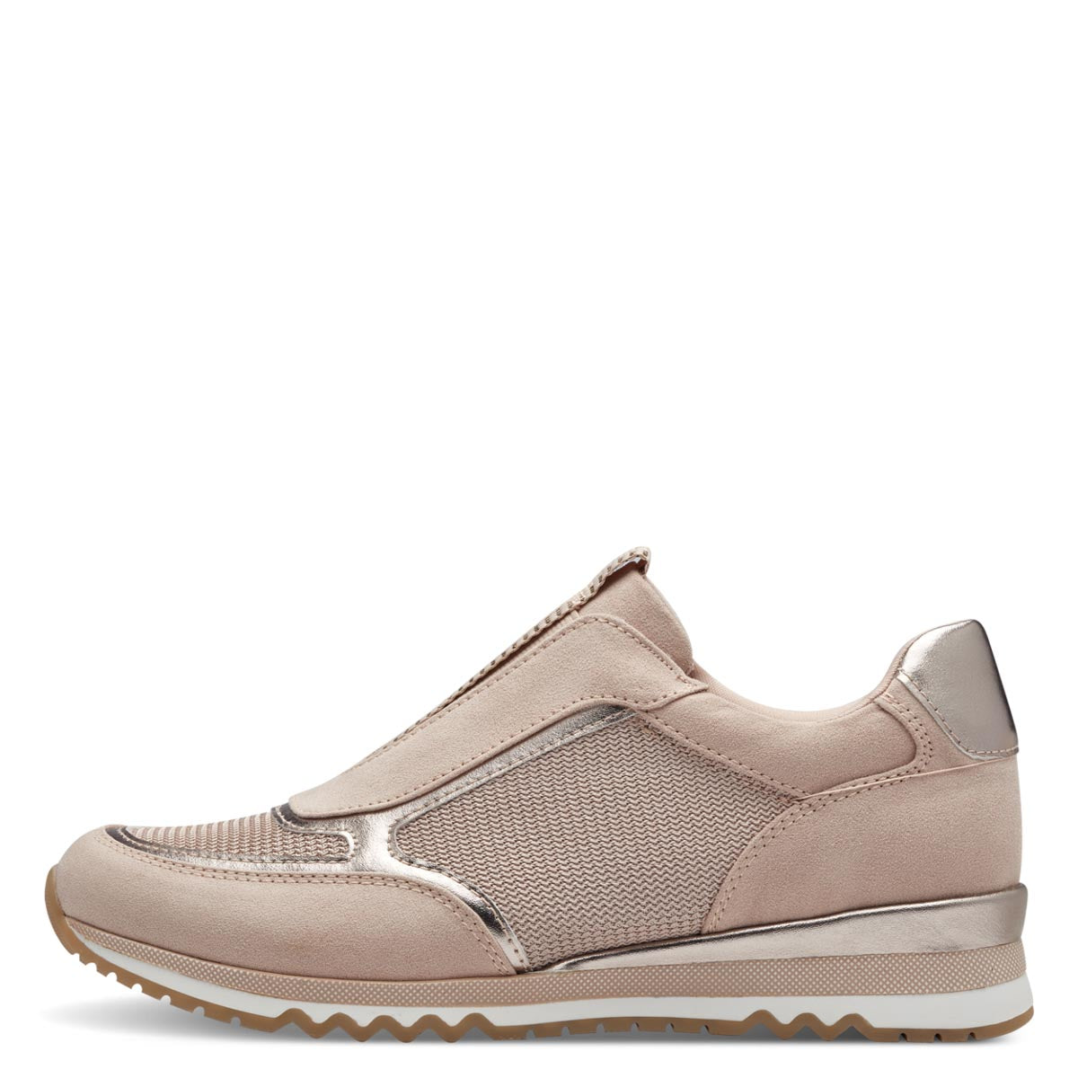 Marco Tozzi Dusty Pink Runner with Rose Gold Details and Wedge Sole