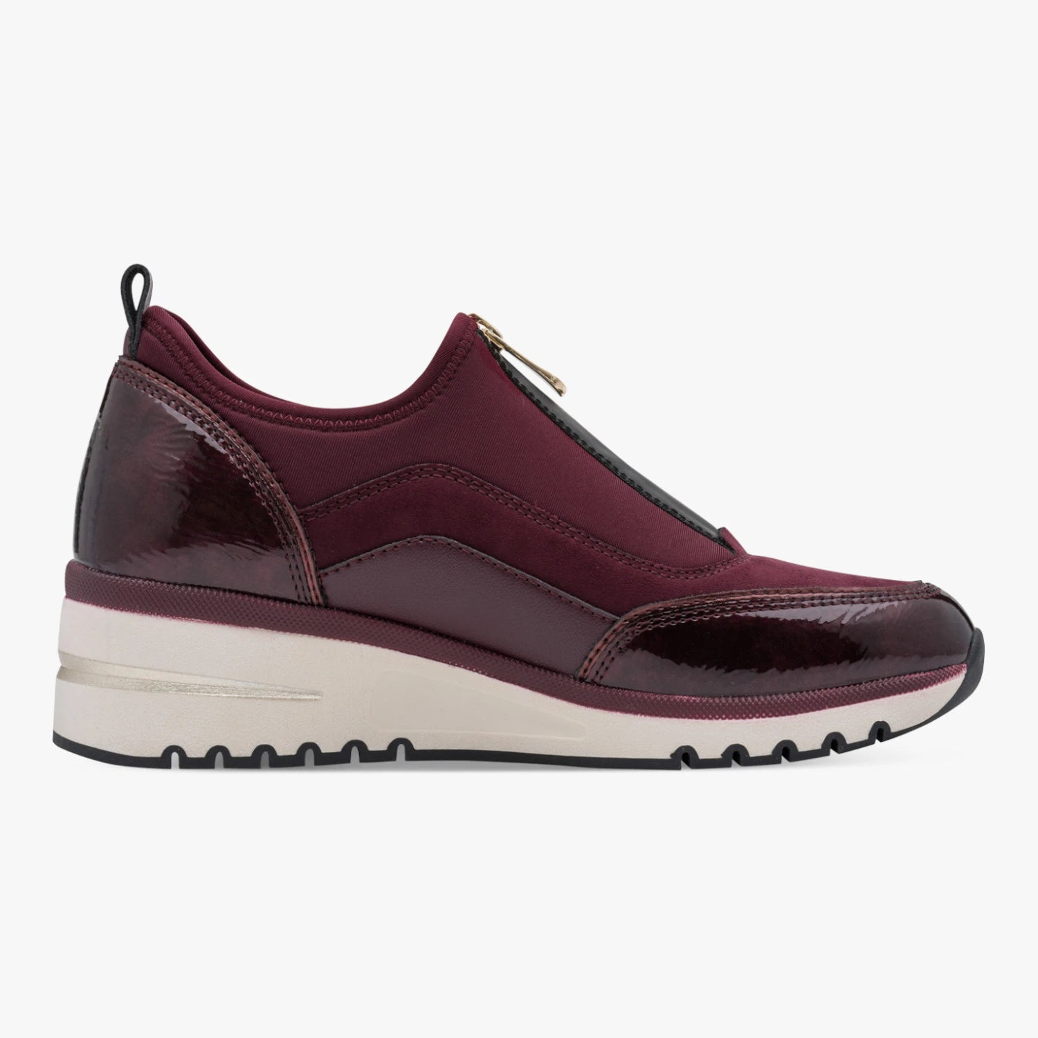Marco Tozzi Mulberry Front-Zip Wedge Trainers