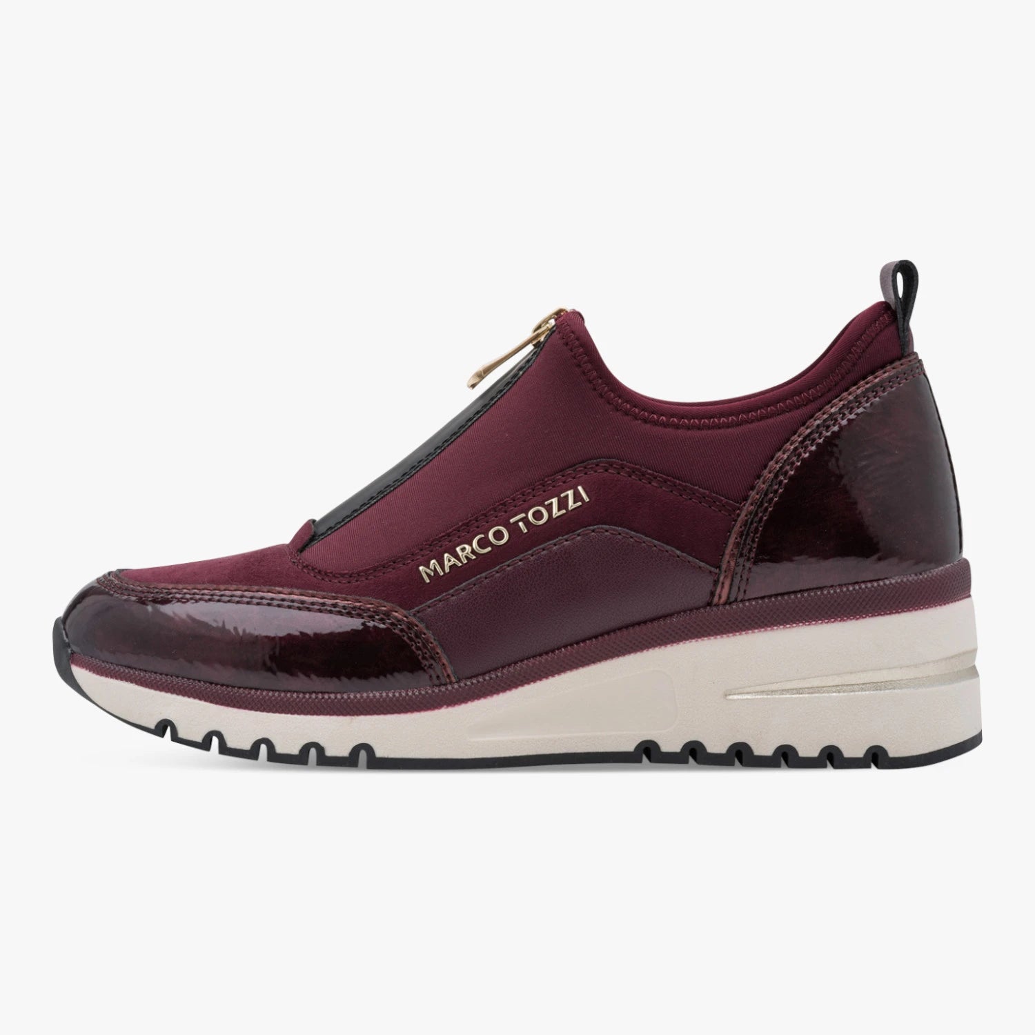 Marco Tozzi Mulberry Front-Zip Wedge Trainers