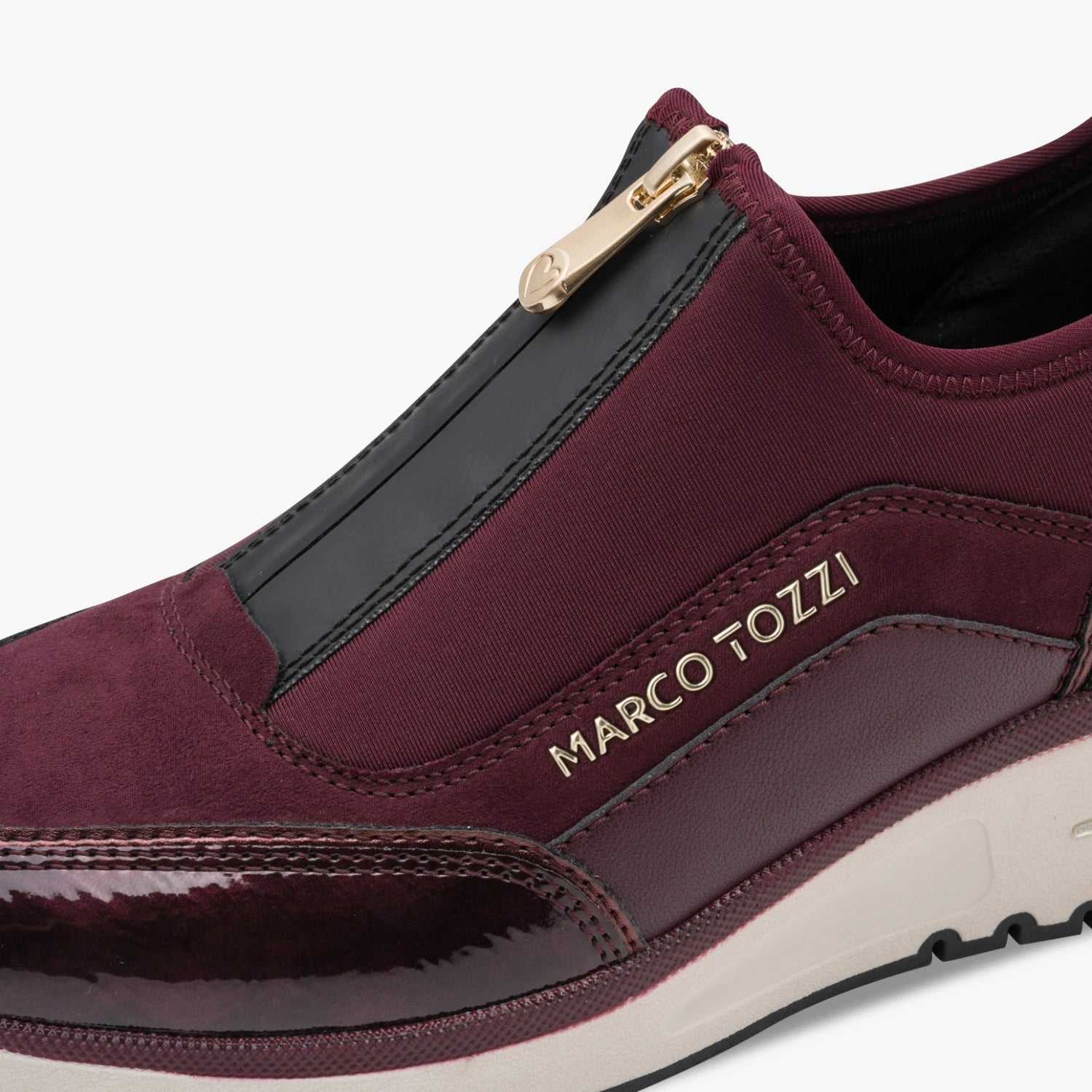 Marco Tozzi Mulberry Front-Zip Wedge Trainers