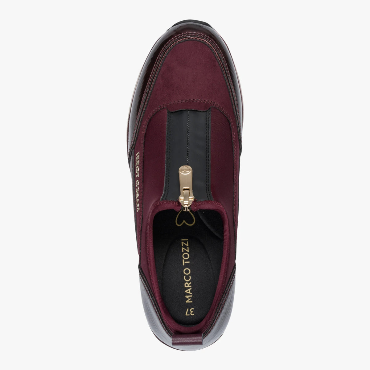 Marco Tozzi Mulberry Front-Zip Wedge Trainers