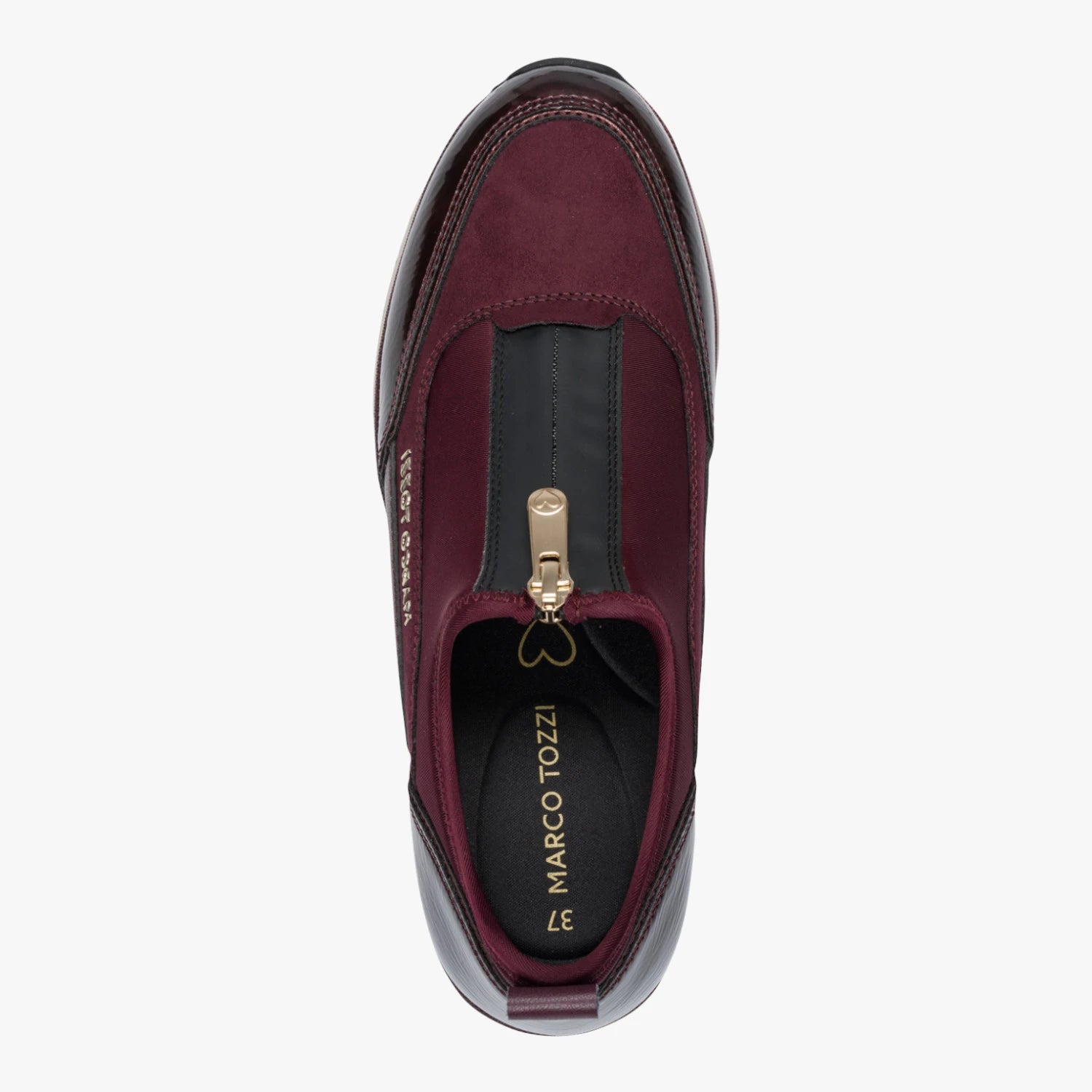 Marco Tozzi Mulberry Front-Zip Wedge Trainers