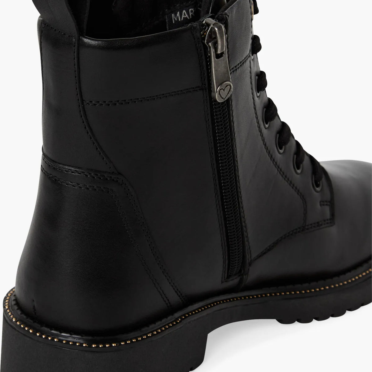 Marco Tozzi Black Leather Lace-Up Ankle Boot - Leavys Shoes