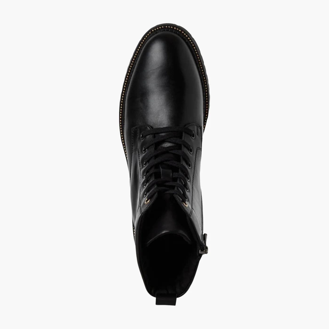 Marco Tozzi Black Leather Lace-Up Ankle Boot - Leavys Shoes