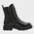 Marco Tozzi Black Lace-Up Boots with Chunky Sole and Side Zip