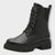 Marco Tozzi Black Lace-Up Boots with Chunky Sole and Side Zip