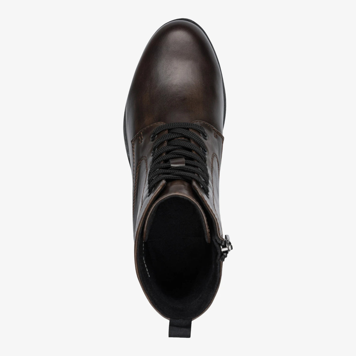 Marco Tozzi Dark Brown Lace-Up Block Heel Ankle Boots
