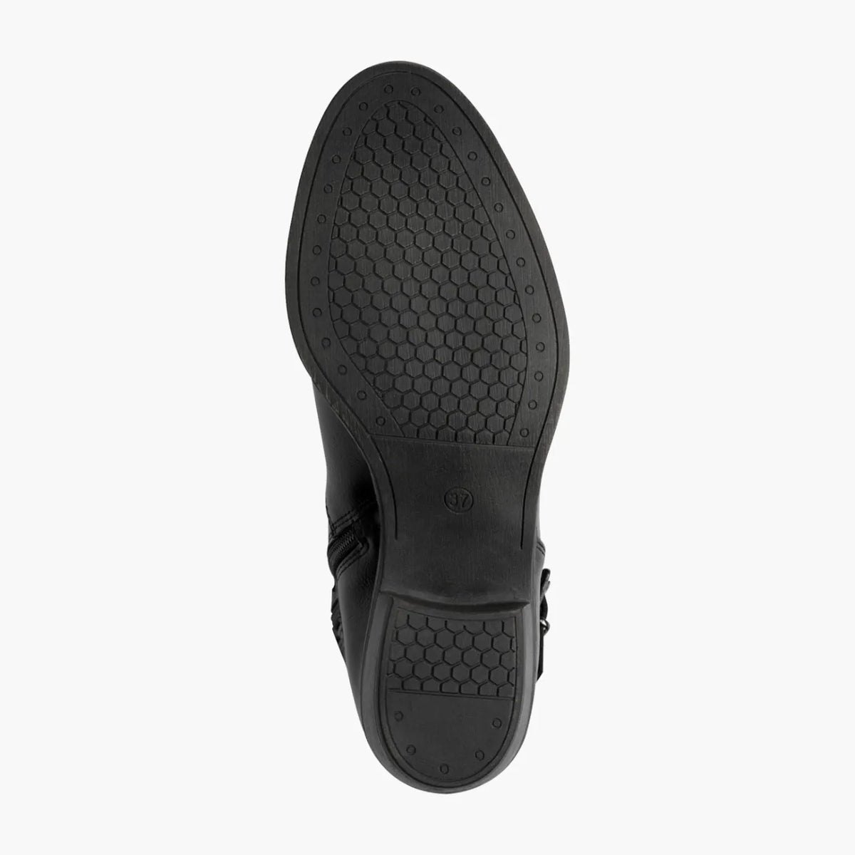 Marco Tozzi Black Mid-Calf Boots with Braided Strap - Leavys Shoes