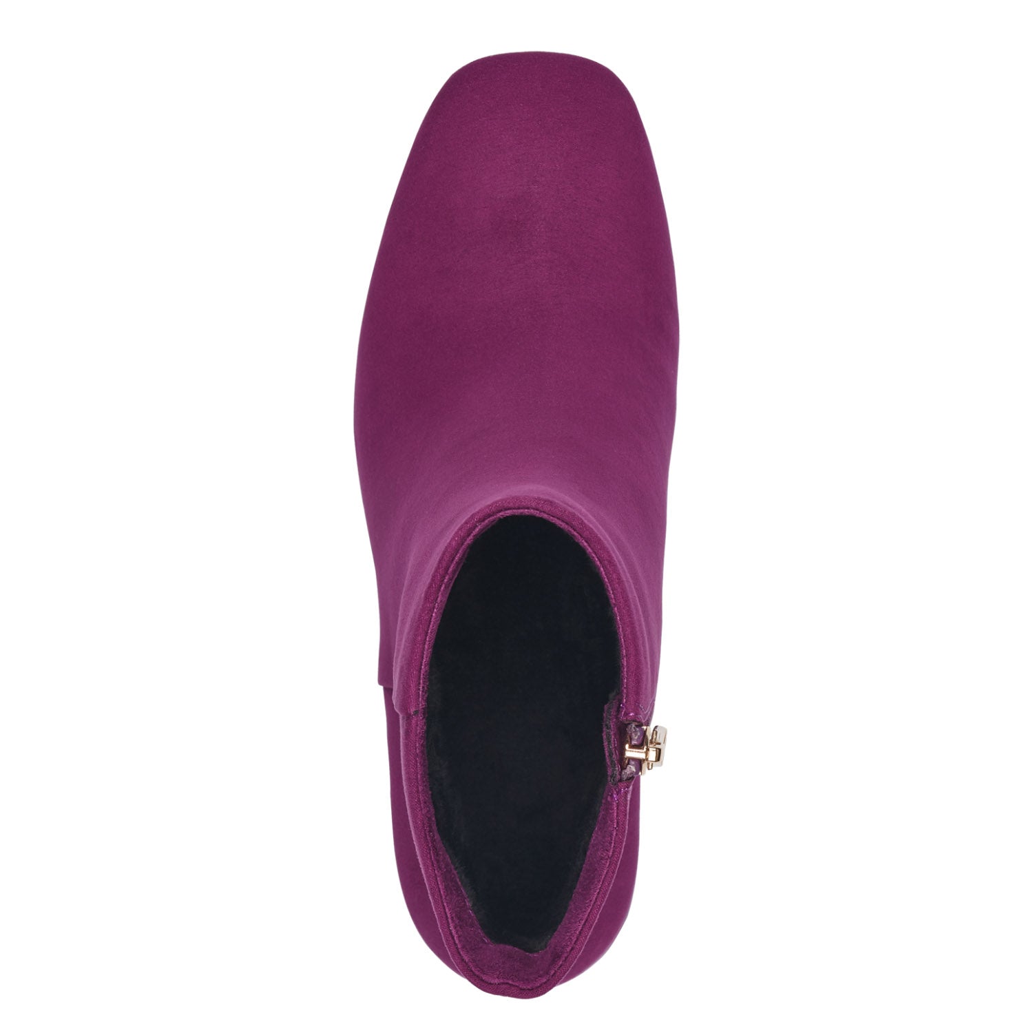 Front view of the grape-coloured Marco Tozzi boot.