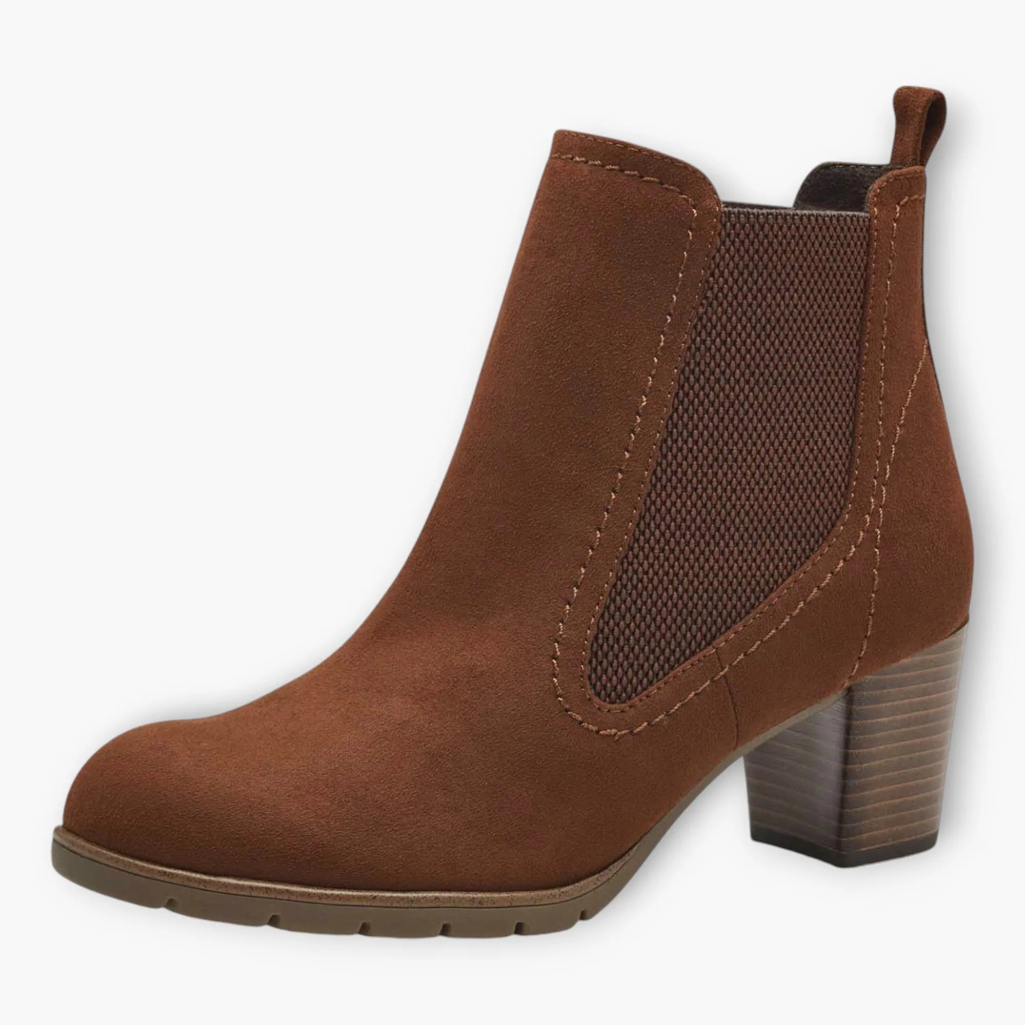 Brown chelsea boots heel hotsell