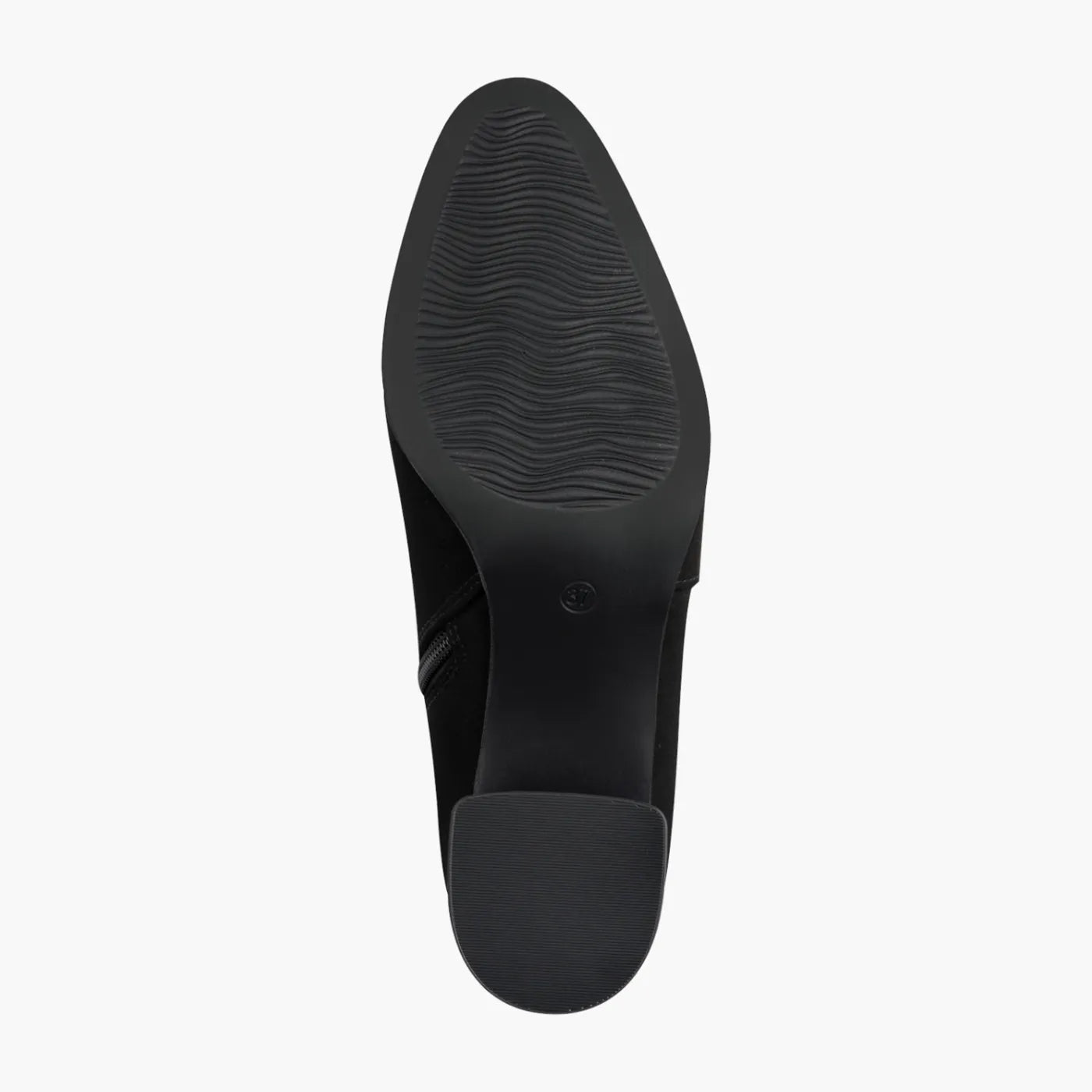 Marco Tozzi Black Ankle Boot with Block Heel & Zip - Leavys Shoes